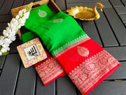 Pure Georgette Handwoven Banarasi Saree - The Handlooms