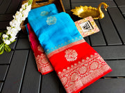 Pure Georgette Handwoven Banarasi Saree - The Handlooms