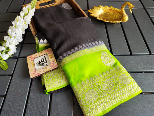 Pure Georgette Handwoven Banarasi Saree - The Handlooms