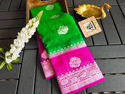 Pure Georgette Handwoven Banarasi Saree - The Handlooms