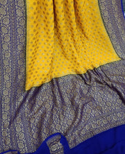 Khaddi Georgette Banarasi Saree -  Antique zari - The Handlooms