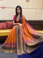 Khaddi Georgette Banarasi Saree -  Antique zari - The Handlooms