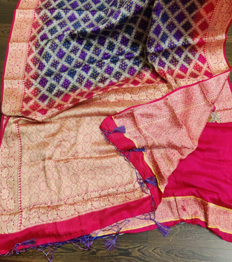 Pure Chiffon Khaddi Banarasi Saree - The Handlooms