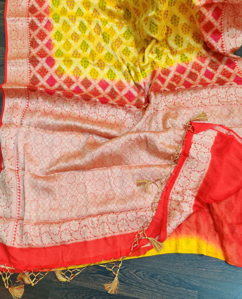 Pure Chiffon Khaddi Banarasi Saree - The Handlooms