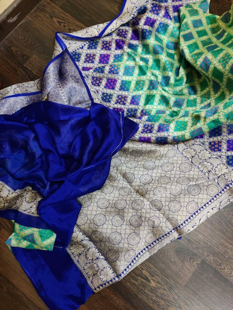 Pure Chiffon Khaddi Banarasi Saree - The Handlooms