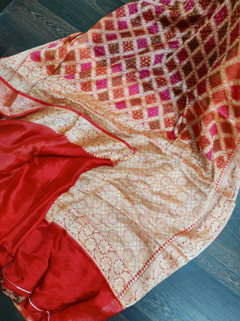 Pure Chiffon Khaddi Banarasi Saree - The Handlooms