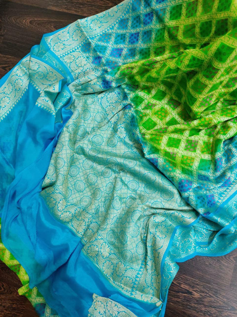 Pure Chiffon Khaddi Banarasi Saree - The Handlooms