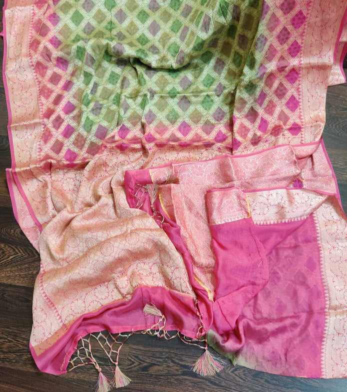 Pure Chiffon Khaddi Banarasi Saree - The Handlooms