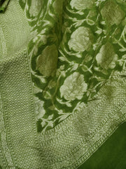 Pure Khaddi Georgette Dupatta - water zari - The Handlooms