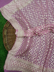 Pure Khaddi Georgette Dupatta - water zari - The Handlooms