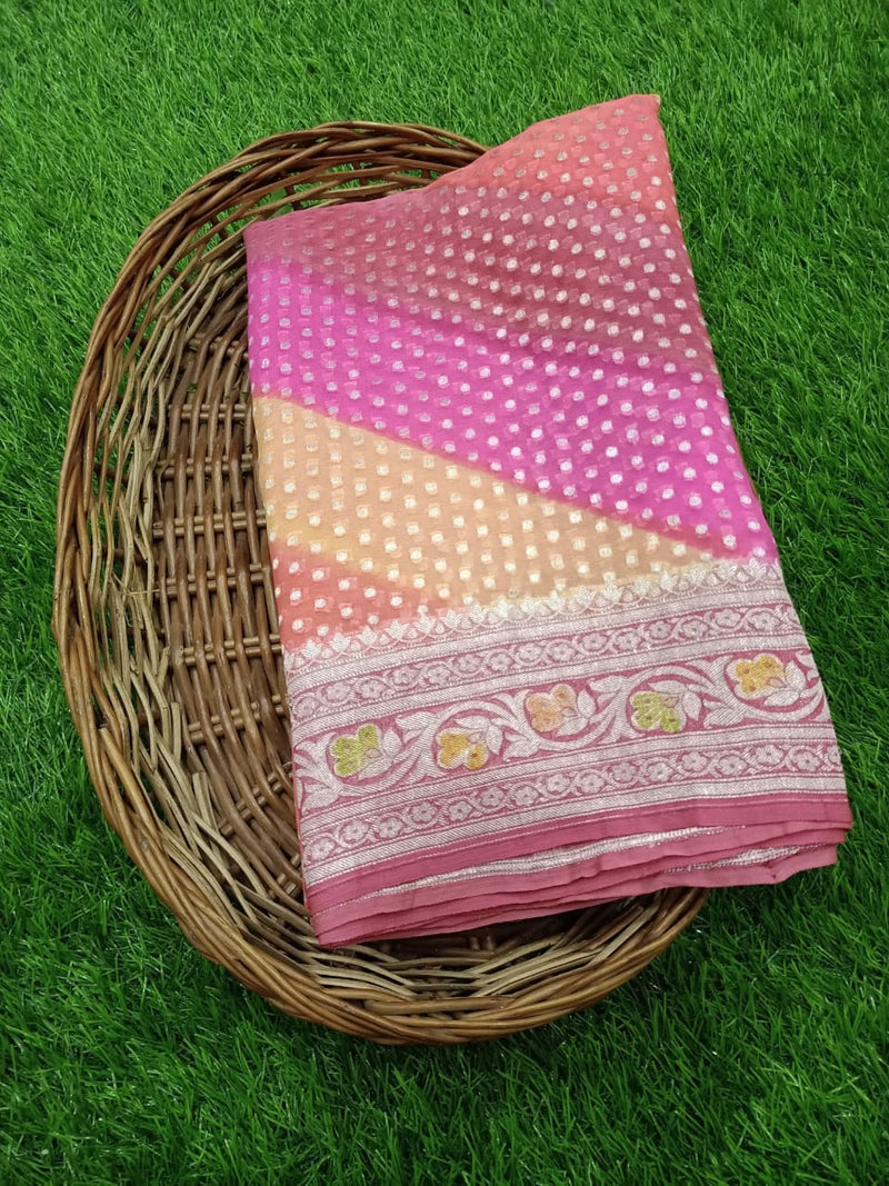 Pure Khaddi Georgette Banarasi Saree - The Handlooms