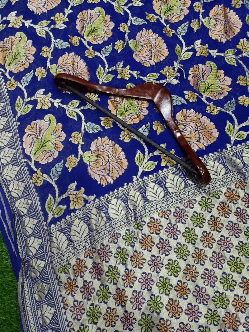 Khaddi Georgette Banarasi Saree - water zari - The Handlooms