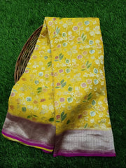 Khaddi Georgette Banarasi Saree - water zari - The Handlooms
