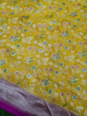 Khaddi Georgette Banarasi Saree - water zari - The Handlooms