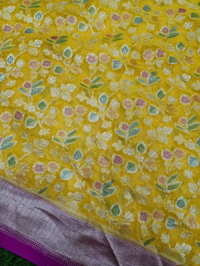 Khaddi Georgette Banarasi Saree - water zari - The Handlooms