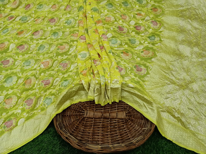 Khaddi Georgette Banarasi Saree - water zari - The Handlooms