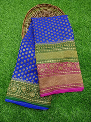 Khaddi Georgette Banarasi Saree -  Antique zari - The Handlooms