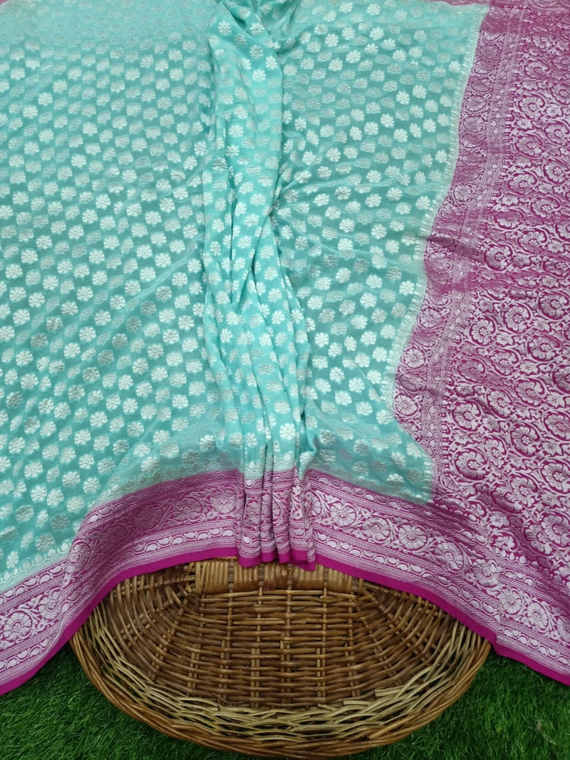 Pure Khaddi Georgette Banarasi Saree - The Handlooms