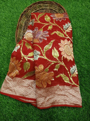 Khaddi Georgette Banarasi Saree - water zari - The Handlooms