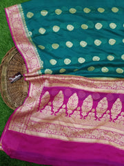 Pure Chiffon Khaddi Banarasi Saree - The Handlooms