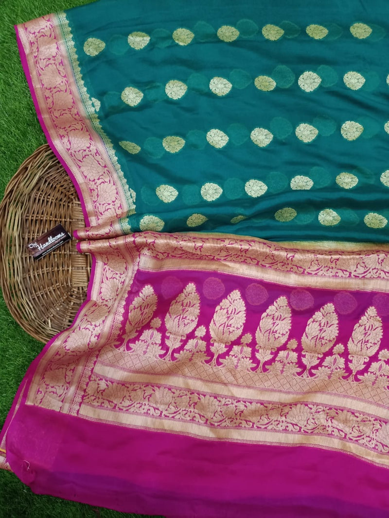 Pure Chiffon Khaddi Banarasi Saree - The Handlooms