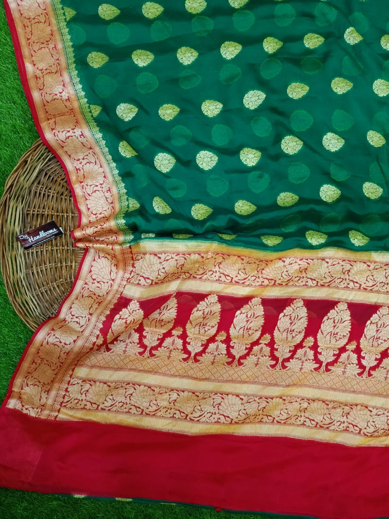 Pure Chiffon Khaddi Banarasi Saree - The Handlooms