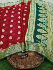 Pure Chiffon Khaddi Banarasi Saree - The Handlooms