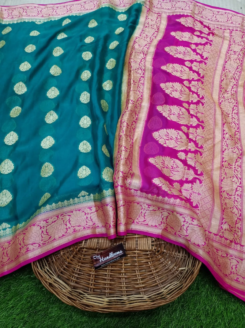 Pure Chiffon Khaddi Banarasi Saree - The Handlooms