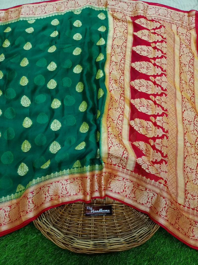 Pure Chiffon Khaddi Banarasi Saree - The Handlooms