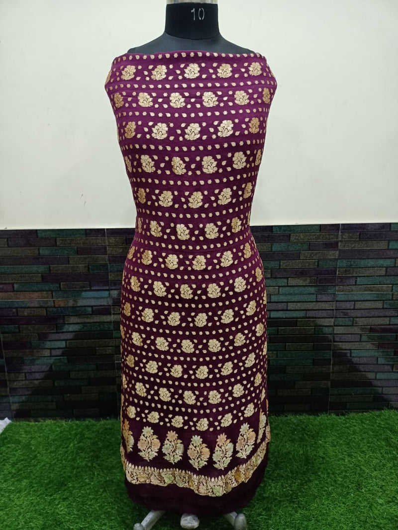 Khaddi Georgette Banarasi Dress material - The Handlooms