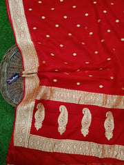 Khaddi Georgette Banarasi Saree - Gold zari - The Handlooms
