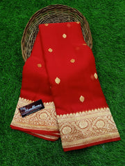 Khaddi Georgette Banarasi Saree - Gold zari - The Handlooms