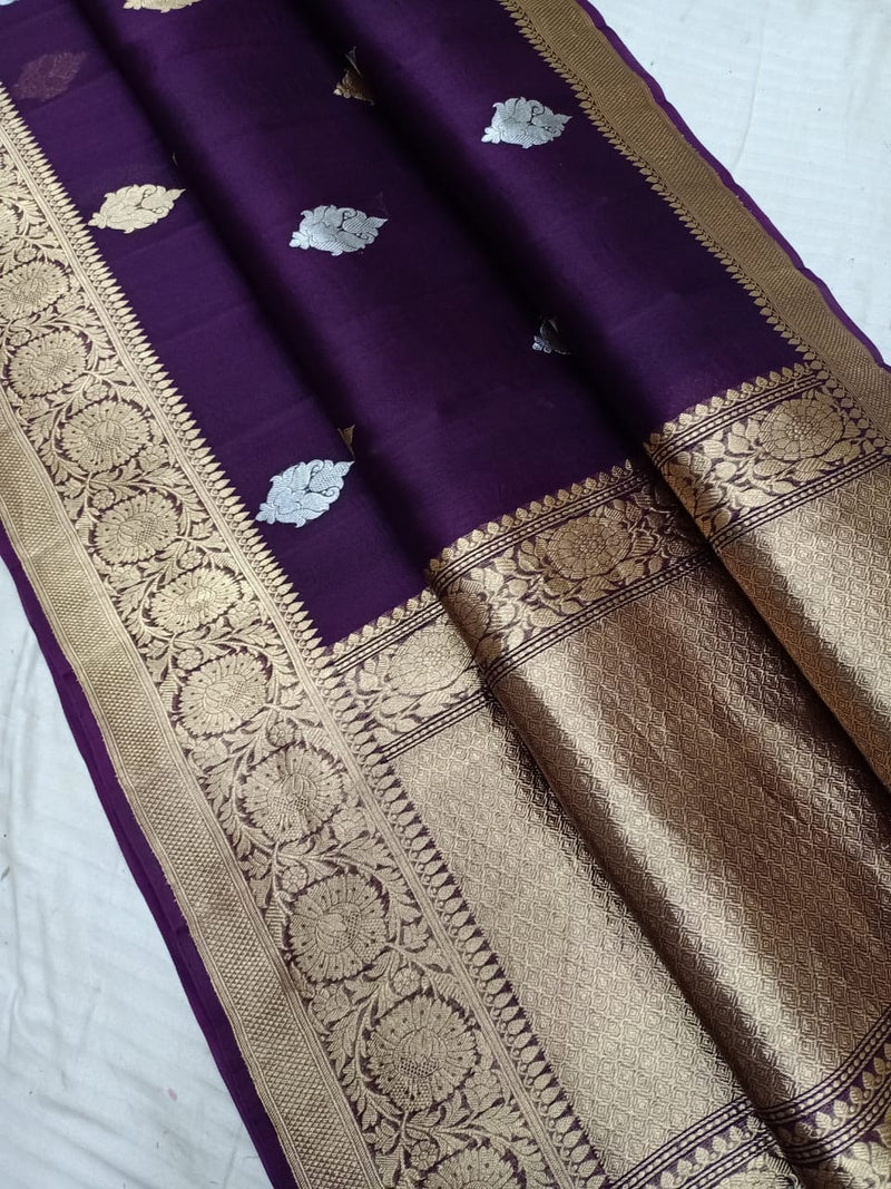 Pure Kora Handloom Banarasi Saree - The Handlooms