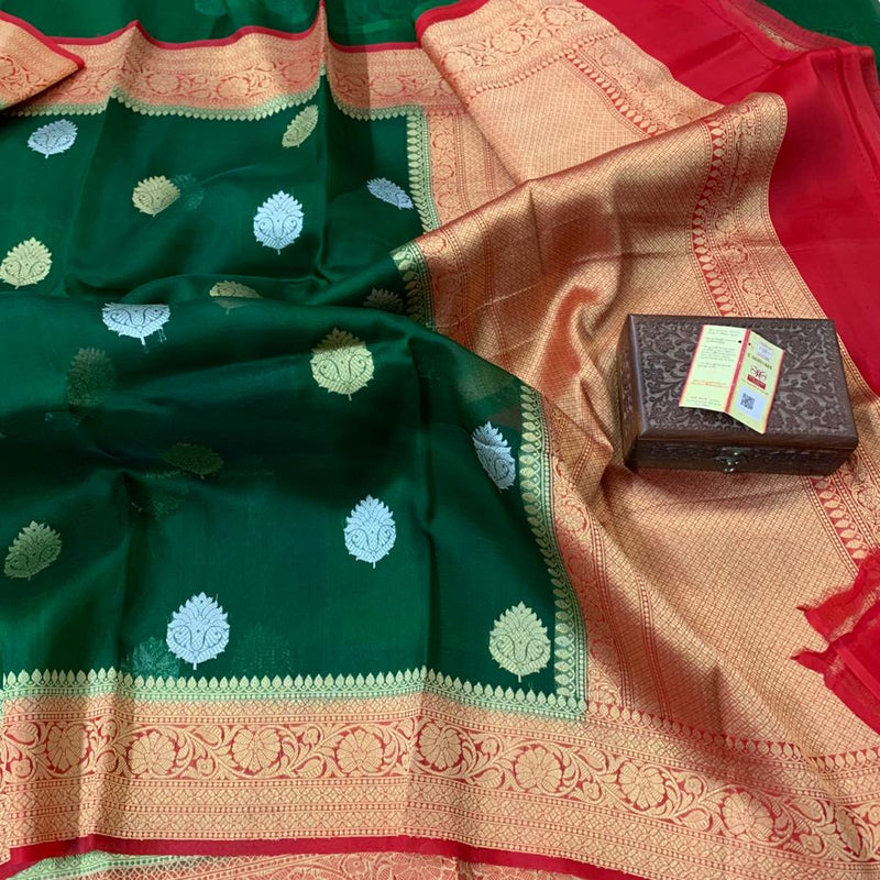 Pure Kora Handloom Banarasi Saree - The Handlooms