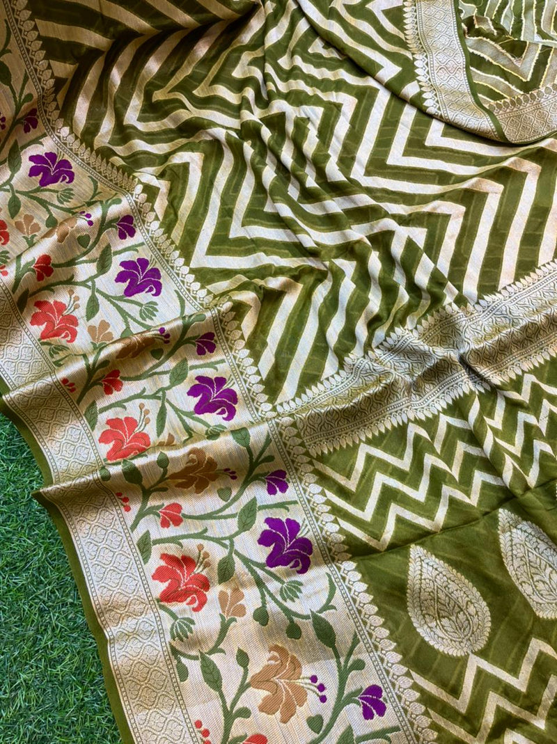 Pure Chiffon Khaddi Banarasi Saree - The Handlooms