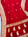 Red Pure Georgette Banarasi Saree - Gold zari - The Handlooms