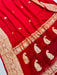 Red Pure Georgette Banarasi Saree - Gold zari - The Handlooms