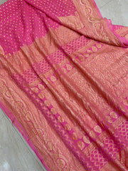 Khaddi Georgette Banarasi Saree -  Gold zari - The Handlooms