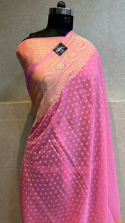 Khaddi Georgette Banarasi Saree -  Gold zari - The Handlooms