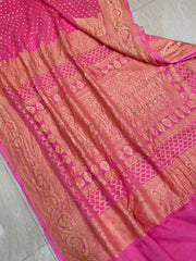 Khaddi Georgette Banarasi Saree -  Gold zari - The Handlooms
