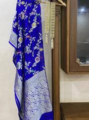 Pure Khaddi Georgette Dupatta - Jaal Work with meenakari - The Handlooms