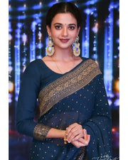 Khaddi Georgette Banarasi Saree -  Antique zari - The Handlooms