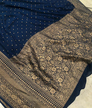 Khaddi Georgette Banarasi Saree -  Antique zari - The Handlooms