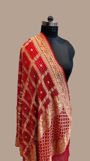 Georgette Banarasi Bandhej Handloom Dupatta - The Handlooms