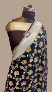 Khaddi Georgette Banarasi Saree - water zari - The Handlooms