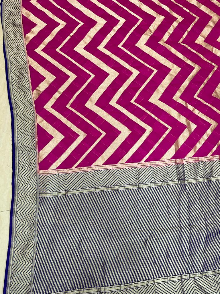 Khaddi Georgette Handloom Banarasi Saree - The Handlooms