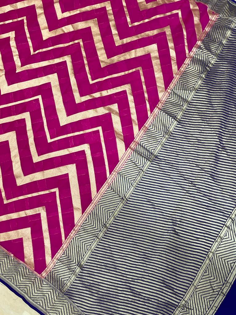 Khaddi Georgette Handloom Banarasi Saree - The Handlooms