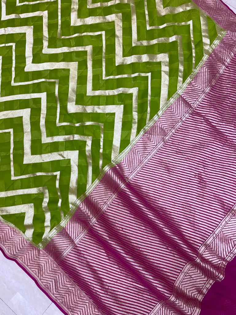 Khaddi Georgette Handloom Banarasi Saree - The Handlooms