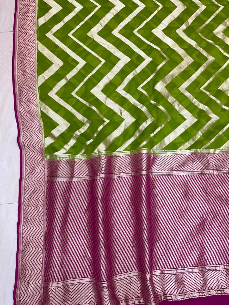 Khaddi Georgette Handloom Banarasi Saree - The Handlooms