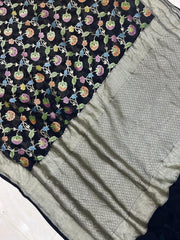 Khaddi Georgette Banarasi Saree - water zari - The Handlooms